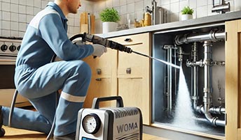 Csőtisztítás magasnyomású vízsugaras technológiával (WOMA)